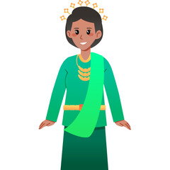 Illustration of Indonesian Traditional Attire