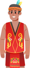 Illustration of Indonesian Traditional Attire