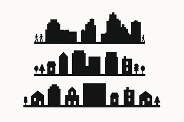 Obraz premium Cityscape Silhouette Illustrations Urban Skyline Designs for Projects