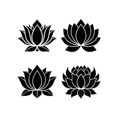 Sacred Lotus: A collection of intricate lotus flower, showcasing elegance, purity, and spiritual significance, the symbol of enlightenment.