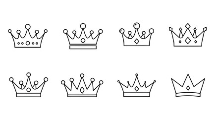 Crown Icon Set: Royalty, Authority, and Elegance © Jonmart