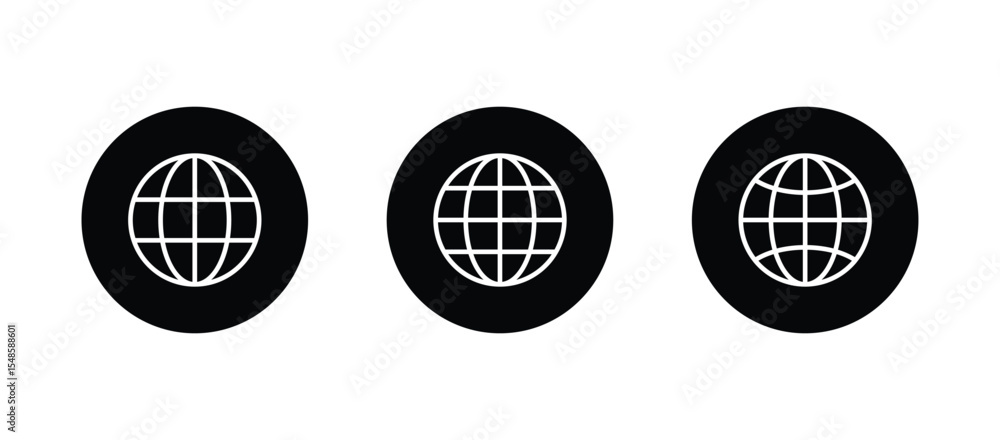 Poster globe icon vector, go to web symbol icon vector