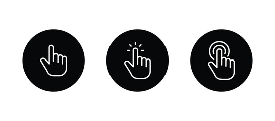 pointing hand click icon. Click cursor Vector icon	