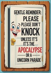 NoKnock Signs Door Knocking Deterrent Sign