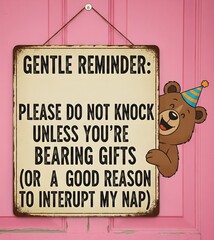 NoKnock Signs Door Knocking Deterrent Sign