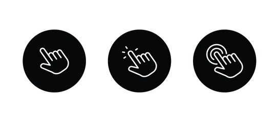 pointing hand click icon. Click cursor Vector icon	