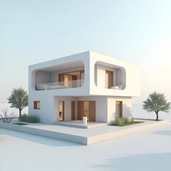 3d minimalist house design model