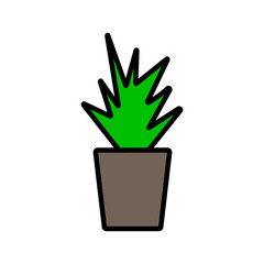 small potted plant icon symbol vector illustration