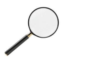 Magnifying glass for search and investigation isolated on transparent background