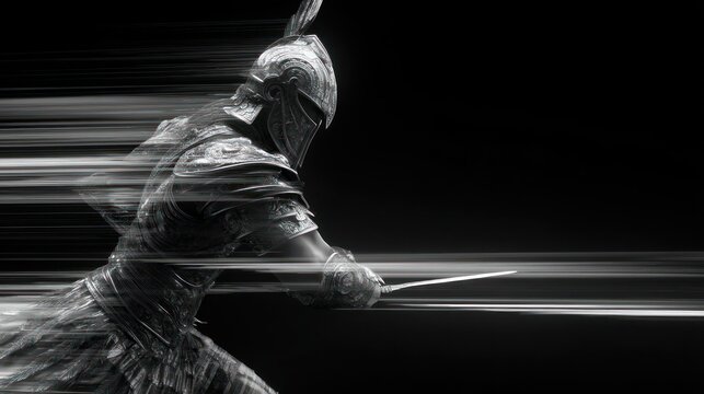 Fototapeta Warrior action monochrome
