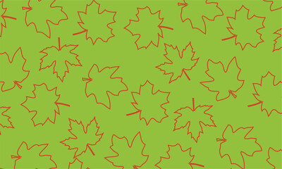 Seamless Maple leaf pattern in line art Suitable for fabric, wallpaper, textile, wrapping paper. Vector illustration