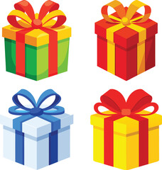 Set of Vibrant red gift box with gold ribbon on red background festive occasion product photography cozy setting
