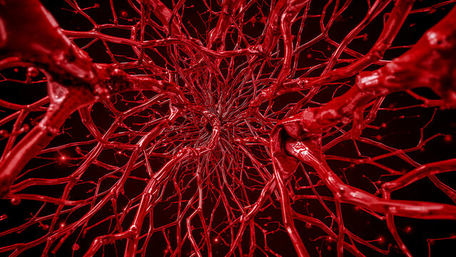 Cellular Passage -  An immersive exploration of the intricate inner workings of the human body, a striking macro-level representation of the blood flow through the veins.