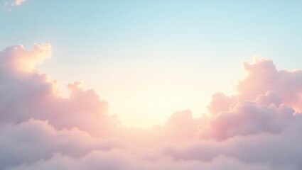 Fototapeta premium Sky with fluffy clouds pastel colors