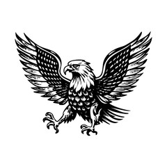 A vintage style illustration representing patriotic eagle