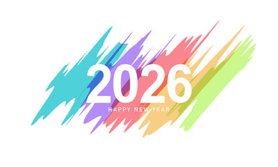 2026 Happy New Year Background Design. Greeting Card, Poster, Illustration Banner. 