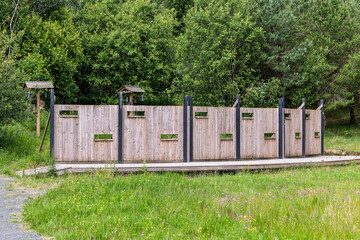 Wild Bird Feeding Station and Observation Hide at Nature Reserve