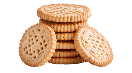 stack of cookies on white background