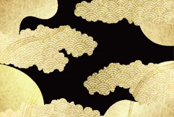 Gordijnen 和柄　年賀状　金　背景  © J BOY