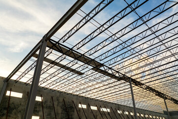 Construction works on commercial logistic center. Development of distribution infrastructure in...