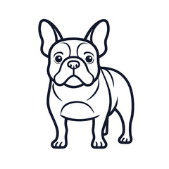 Fototapeta premium French Bulldog silhouette vector illustration