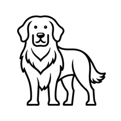 Outline vector icon of Golden Retriever.