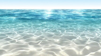 Serene Coastal Serenity: Azure Waters and Sunlit Sands