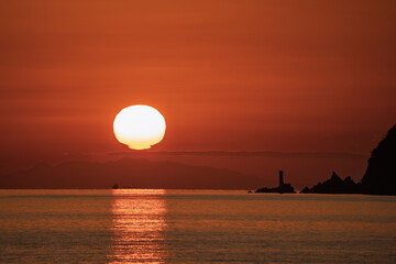 山口県光市からの夕暮れ風景