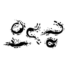set of black water splash element