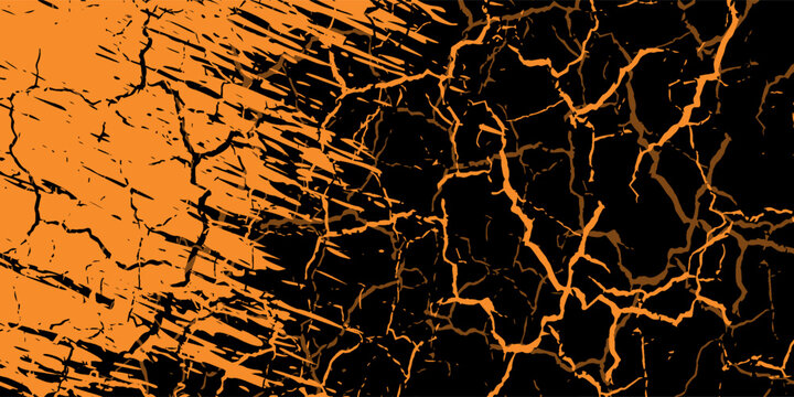 orange black brush Car sticker wrap pattern banner abstract sporty lines black orange color combination grunge brush modern pattern racing motorsport vector design.