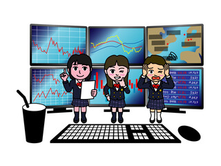 壱A：6画面PCでデイトレードをする女子高生たち_CS3 2025_0610_057