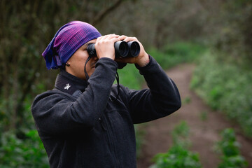 Bird watching in the park