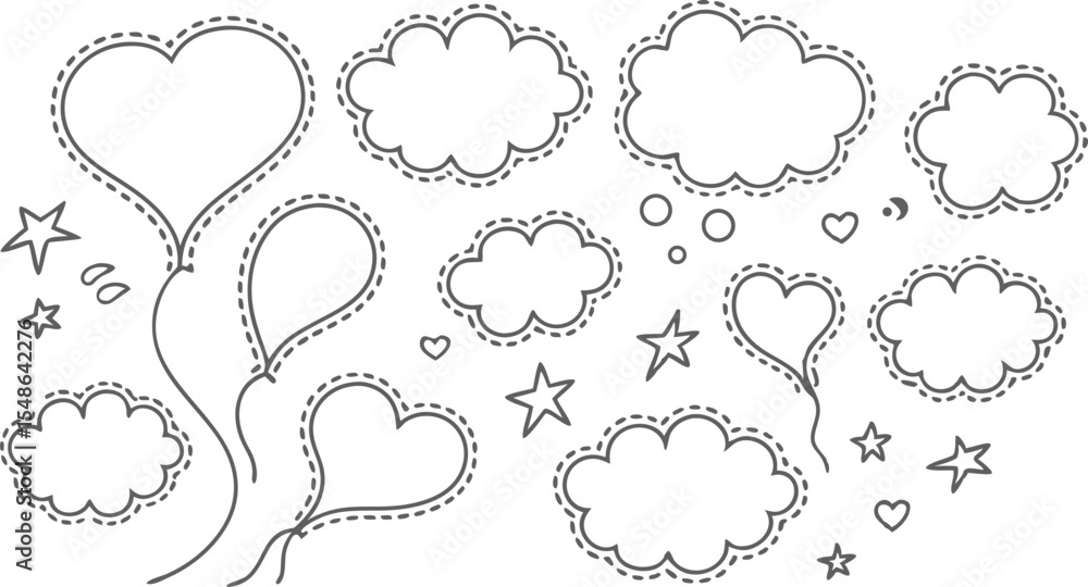 Poster colorful speech bubbles and text design elements