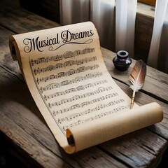 old book with a feather pen