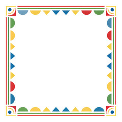 Vibrant Frame Design: A colorful and eye-catching frame design, using geometric shapes to create a modern and playful look.
