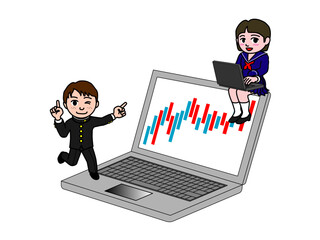 壱A：ノートPCでNISA投資の複利運用をする学生男女_CS3 2025_0610_058