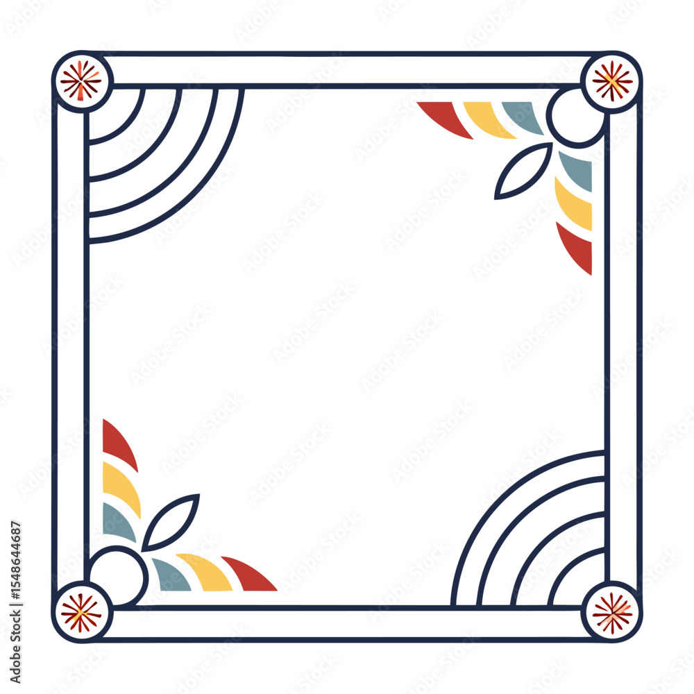 Poster abstract frame design: a geometrically pleasing abstract frame design featuring symmetrical curved l