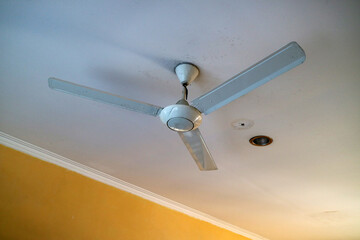 Ceiling Fan in a Room with Yellow Wall