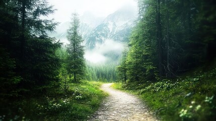 Fototapeta premium Misty forest path