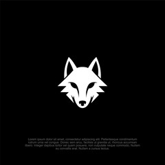 Fototapeta premium A sleek and striking emblem featuring a stylized wolf head in high contrast, perfect for branding and impactful visual communication, conveying power and intelligence