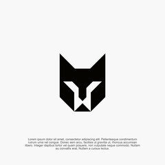 Abstract Geometric Feline Representation: A Striking Emblematic Vector Design Conveying Modernity, Precision, and Symbolic Resonance for Diverse Branding and Visual Communication Applications