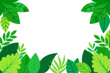 Green leaves form a natural frame, bordering the vibrant essence of nature's spring and summer foliage