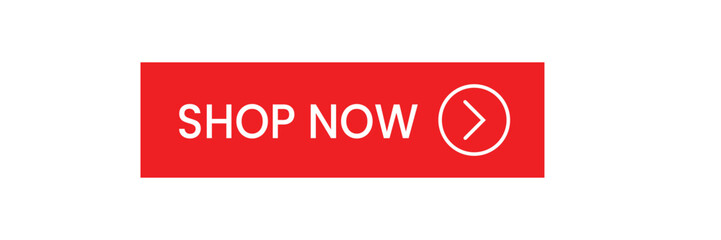 Shop Now button - Rectangular Flat Red icon with bold white text