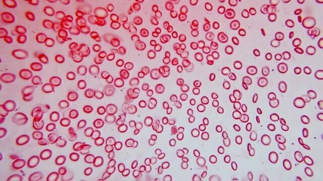 Microscopic View of Human Erythrocytes Undergoing Crenation in Hypertonic Solution