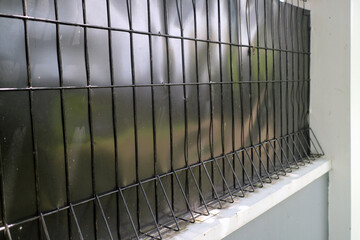 Close Up of Black Metal Fence with Spikes