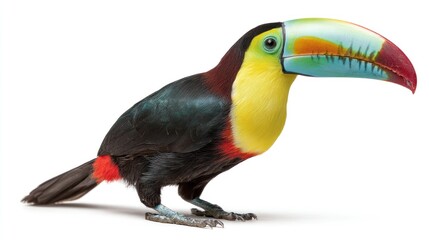 Colorful toucan profile against white (1)