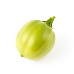 Single Round Light Green Vegetable on White Background