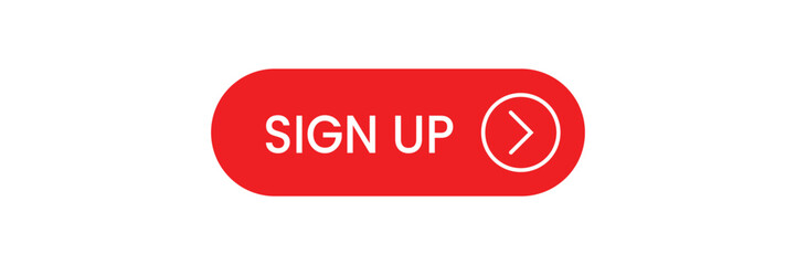 Sign Up button - Rounded flat in vibrant red color