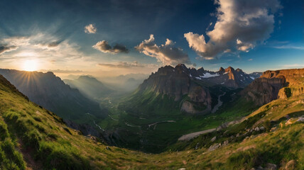 sunset over the mountains