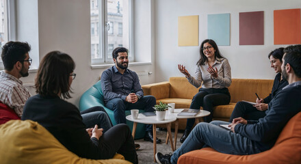 Indian HR representative guiding new onboarding staff through employee benefits